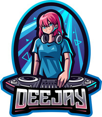 Disc Jockey esport mascot 