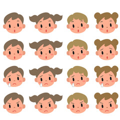 かわいい子供の表情セット