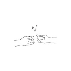 グラスを持って乾杯する人々の手のベクター素材