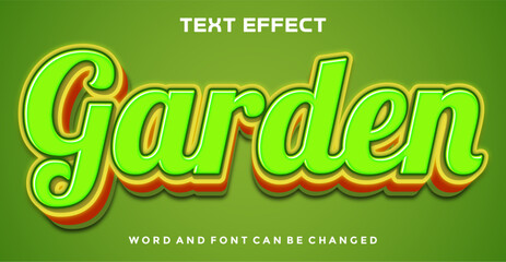 Fototapeta na wymiar Garden green background text effect. Editable text effect