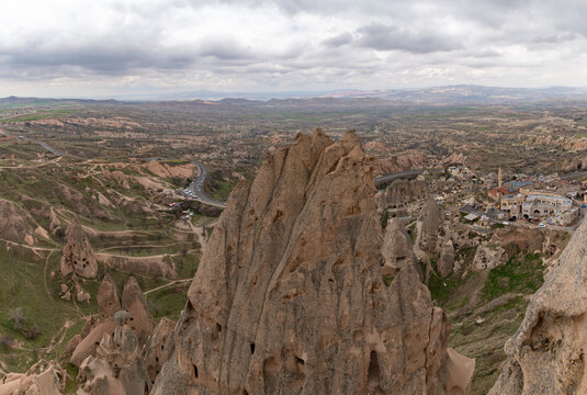 Uchisar Castle Rocky Facade and Goreme Historical National Park