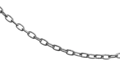 Foto op Plexiglas One common metal chain isolated on white © New Africa