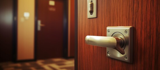 Hotel room door locking system.