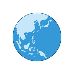 地球のイラスト素材　日本、東南アジア