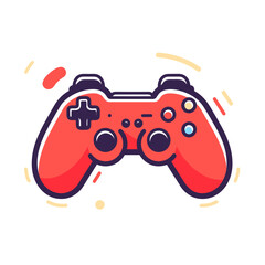 Game Download vector icon in minimalistic, black and red line work, japan web