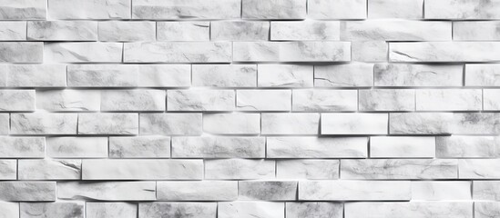 White brick wall texture in light grey color for interior and exterior design. Simple grid pattern backdrop.