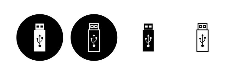 Usb icon set. Flash disk icon vector