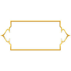 Luxury white golden set arabic islamic banner title frame text box in transparent background