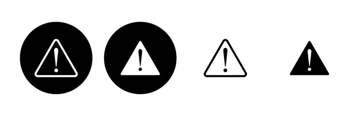 Exclamation danger sign. attention sign icon set. Hazard warning attention sign