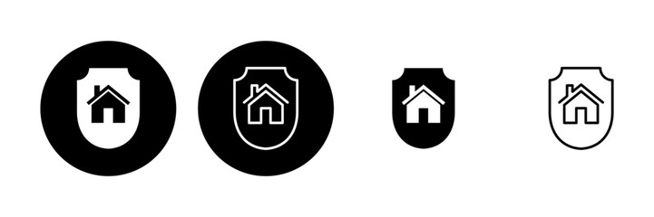 Fototapeta premium Home insurance icon set. home protection icon