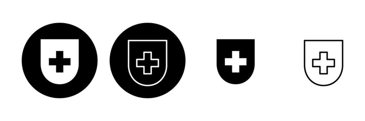 Health insurance icon set. Insurance health document icon