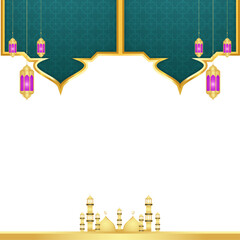 Islamic festival twibbon arabesque ramadan kareem or gold shape frame milad un nabi transparent background