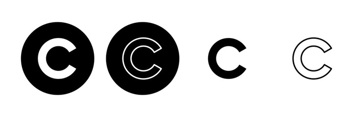Copyright icon set. copyright symbols