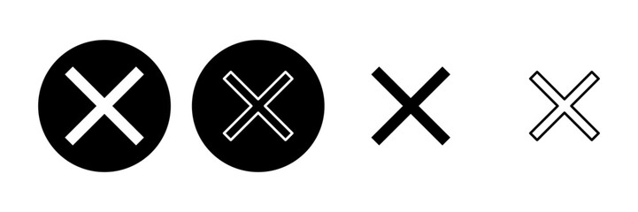 Close icon set. Delete icon vector. cross sign