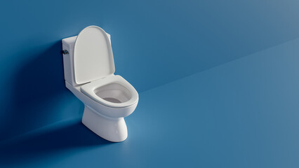 a background with a toilet on a Solid color background, 3d rendering