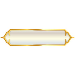 Luxury white golden set arabic islamic banner title frame text box in transparent background