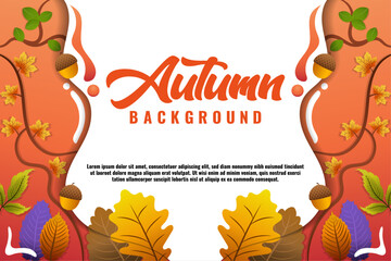 Vector Leaves Background for Autumn Seasons V3