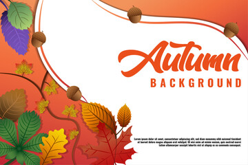 Vector Leaves Background for Autumn Seasons V4