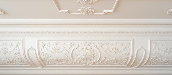 Renovating homes, decorating houses, and the concept of real estate - Ceiling molding detail, interior design, and architectural background.
