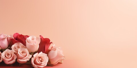 A beautiful bouquet on a copy space background