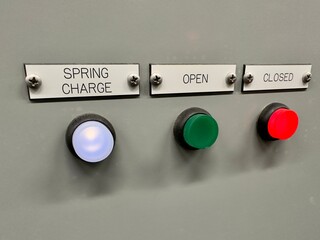 Industrial equipment with control buttons and indicating lights