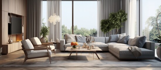 Modern-style living room interior