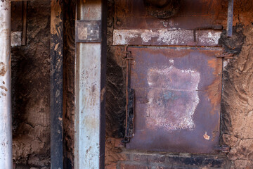 Rusty old industrial oven