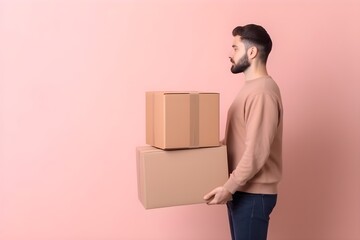 荷物を届ける男性　with generative ai