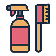Cleaning Supplies filled line icon