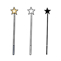 Magic wand, vector illustration isolated on white background