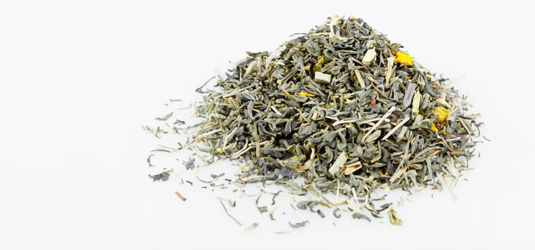 herbal tea ready for serving, isolated over white. High quality photo created with generative ai technology
