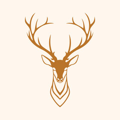 Modern Deer Icon Vector - Graceful Wildlife Symbol in Contemporary Design