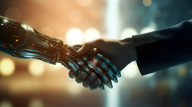 H&auml;ndesch&uuml;tteln Roboter Mensch Generative AI
