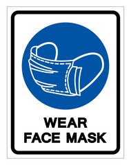 Wear Face Mask Symbol Sign, Vector Illustration, Isolate On White Background Label. EPS10