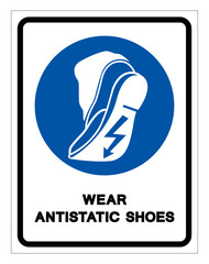 Use Anti Static Footwear Symbol Sign ,Vector Illustration, Isolate On White Background Label. EPS10