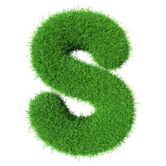 Grass Letter S - green alphabet font grass