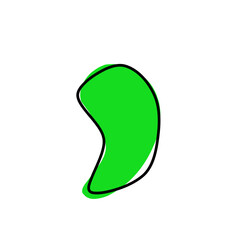 Organic green amoeba blob shape