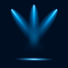 spotlights shining on the stage.