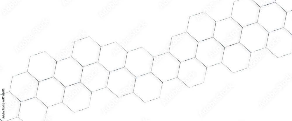 Poster modern hexagon vector illustration, honeycomb background with glowing hexagon geometric lines.