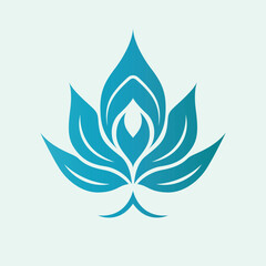 Abstract Lotus Flower Icon Vector - Symbol of Purity and Serenity in Artistic Simplicity