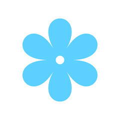 blue flower icon on white background