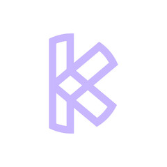 Monogram initial K letter mark logo design. Monogram design vector K logo. Monogram initial letter mark K logo. Design simple K monogram.