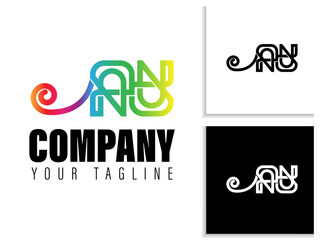 chameleon logo of the letters A and U, suitable for all companies