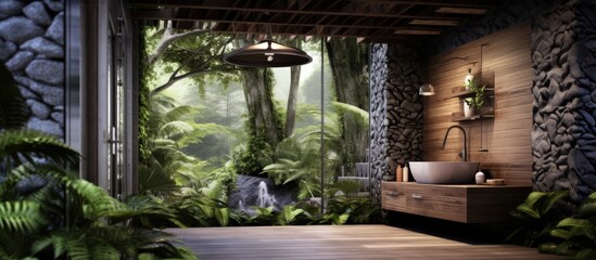 Decorating the outdoor shower for bathing and relaxation.