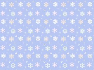 雪の結晶が綺麗な冬のシームレスパターンイラスト