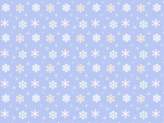 雪の結晶が綺麗な冬のシームレスパターンイラスト