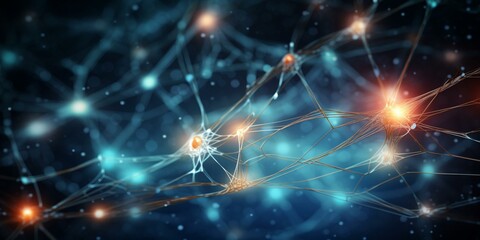Fototapeta premium technology business neural network data background 