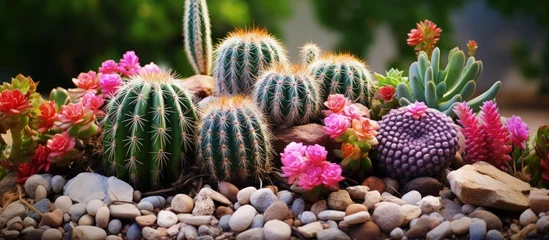 Gordijnen beautiful small cactus in a residential garden © Vusal