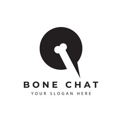 bone logo with chat consulting health  vector icon symbol design