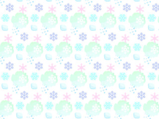 雪の結晶が綺麗な冬のシームレスパターンイラスト